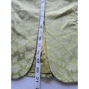 Anthropologie Elevenses Semi-Cropped Jacket Brocade One Button 3/4 Sleeve Size 4 image 7
