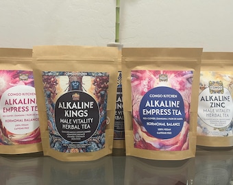 Alkaline Zinc Tea | Powerful Male | 100% Vegan Organic Herbal Plant Based Protein Men's Energy Tonic | Vegan Honey Raise PH | Congo Kitchen