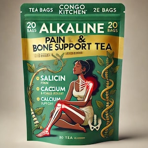 Alkaline Pain & Bone Support Tea Renaquilla Bamboo and Horsetail | 100% Natural Herbal Calcium Salicin + Silica | Caffeine Free Plant Coffee