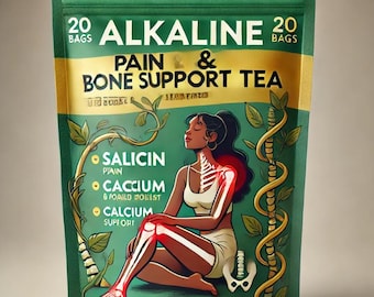 Alkaline Pain & Bone Support Tea Renaquilla Bamboo and Horsetail | 100% Natural Herbal Calcium Salicin + Silica | Caffeine Free Plant Coffee