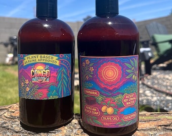 Desert Rain Chaparral Shampoo Body & Wash | Creosote Larrea Tridentata African Black Soap Eucalyptus - Scalp Care Detox, Strengthen Roots