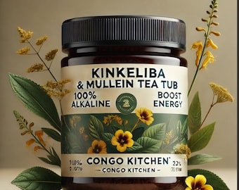 Seh Haw & Mullein Loaded Tea tub 100% Alkaline Pure Kinkeliba + Gordolobo Herb | Respiratory + Boost Energy + Raise PH | NON GMO Powder Mix