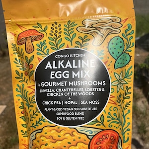 Vegan Chick Pea Egg Mix – Superfood Blend with Mushrooms & Sea Moss – Plant-Based Egg Substitute Gluten-Free Alkaline Food Breakfast Iron