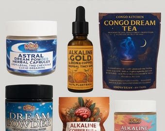 3rd Eye Brain Heart & Nerves Bundle - Dream Powder, Capsules, Tea, Tincture, Paracleanse, Lucid Dream Out of Body Experience Cleanse Ritual