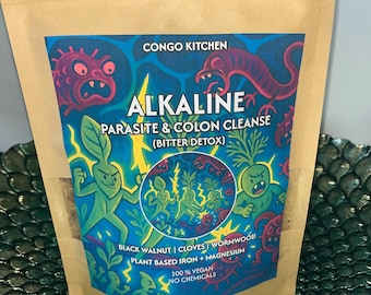 Parasit- och tarmbitteravgiftning | Kryddnejlika, Cascara Sagrada, Prodigiosa, Malört, Svart valnöt | Järn + Magnesium för tarmlever | Alkalisk Dr sebi
