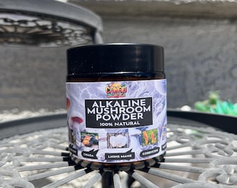 Alkaline Mushroom Powder Loaded Tea Tub | Chaga, Agarikon, Lions Mane, Turkey Tail, Cordyceps | Brain Food Milkshake | 100% Natural Energy