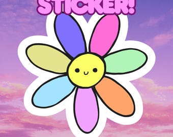 Colorful Flower Sticker | Fun & Playful Design | Perfect for Laptops, Water Bottles, and More!