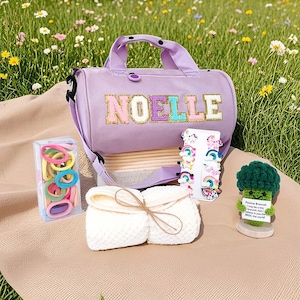 Ensemble de sacs de danse personnalisés, petit sac de sport de ballet pour fille de gymnastique, cadeau personnalisé pour nièce, cadeau d'anniversaire pour filles, sac de nuit
