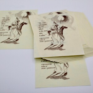 Antique Antioch Bookplates Don Quixote