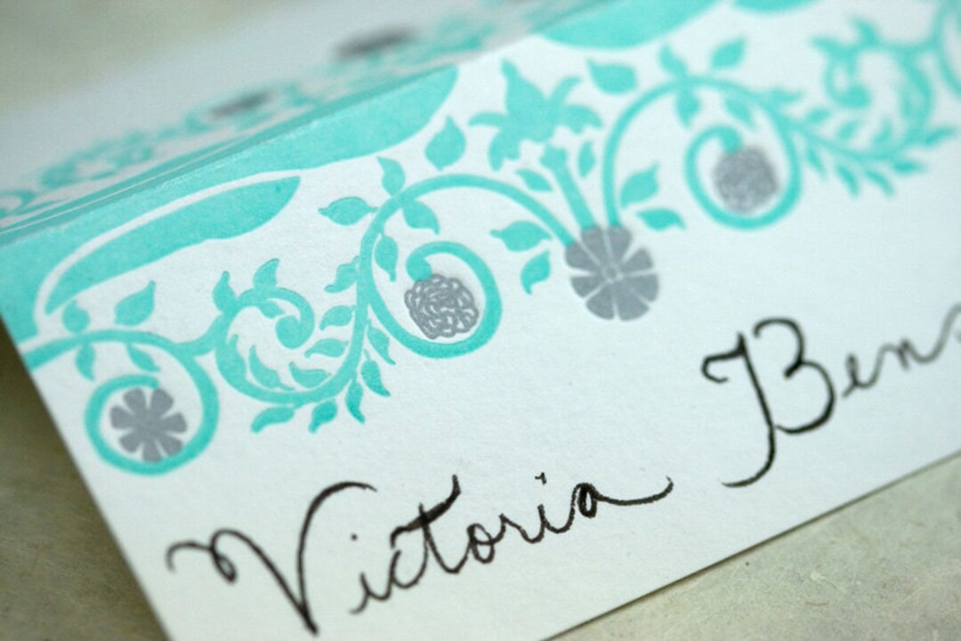 SALE Letterpress Place Cards 8pk Fancy Etsy New Zealand