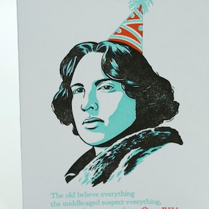 SALE - Happy Birthday boekdrukkaart - Oscar Wilde Quote - 60% korting