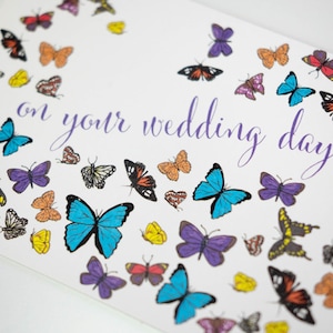 UITVERKOOP - Wenskaart Bruiloft Verloving Gefeliciteerd - Vlinder helemaal weg - 50% korting