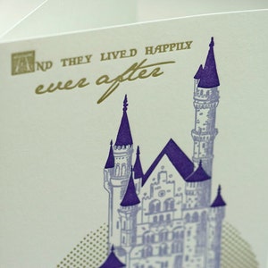 SALE - Letterpress Wedding Marriage Greeting Card - Fairytale Ever After - 60% off