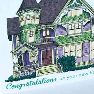 SALE - New Home Gefeliciteerd-wenskaart - Victorian House - 50% korting