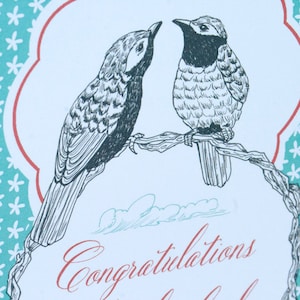 UITVERKOOP - Congrats Wedding Engagement-wenskaart - Tortelduifjes - 50% korting