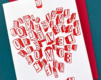 Cartas de amor para San Valentín - Te amo - Corazones - Tarjeta de felicitación impresa - ¡60% de descuento!