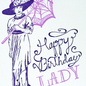 VENTE - Carte typographique Happy Birthday - Dame - 60 % de réduction