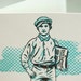SALE - Letterpress Victorian Rascal Newsboy Art Print Greeting Card ...
