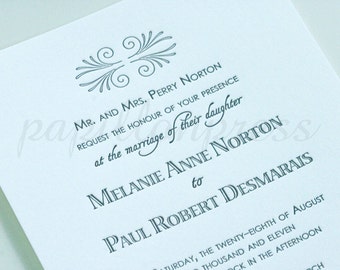 Printable Wedding Invitation Set -  Script - typography, contemporary modern minimalist wedding
