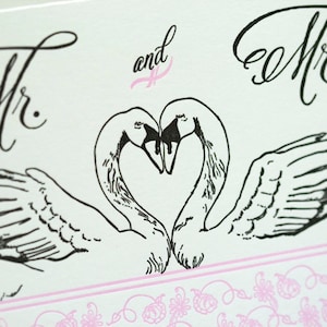VENTE - Carte de mariage typographique - Swan Love - 60 % de réduction