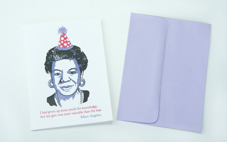 SALE Happy Birthday Letterpress card Maya Angelou Quote 60% off image 4