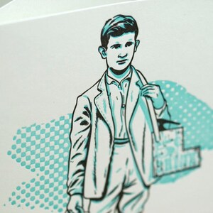 UITVERKOOP - boekdruk Victoriaanse schurk Bootblack art Print-wenskaart - 60% korting