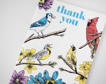 SALE -Thank You Birds Woodland greeting card - 50% off