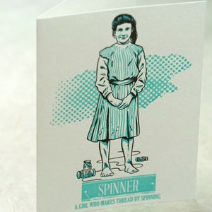 SALE - Letterpress Victorian Rascal Spinner Kunstdruck Grußkarte - 60% off