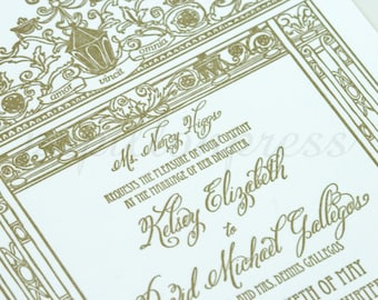 Printable Wedding Invitation Set - Gated- ornate, elegant, formal wedding