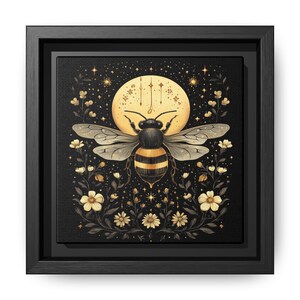 Bee Themed Framed Matte Canvas Wall Art, Nature Decor, Bee Lover Gift, Vibrant Home Decor, Nursery & Office Wall Hanging, Boho Decor