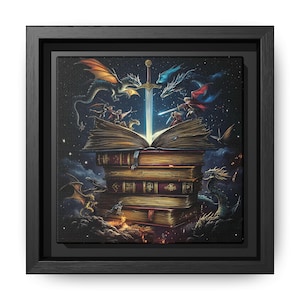 Fantasy Book Art Framed Print | Magical Wall Decor for Book Lovers, Fantasy Fans, Gift for Readers, Home Office Art