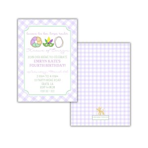 Mardi Gras Birthday | Invitation | Birthday Party | Mardi Gras | Watercolor Birthday Invitations | Krewe