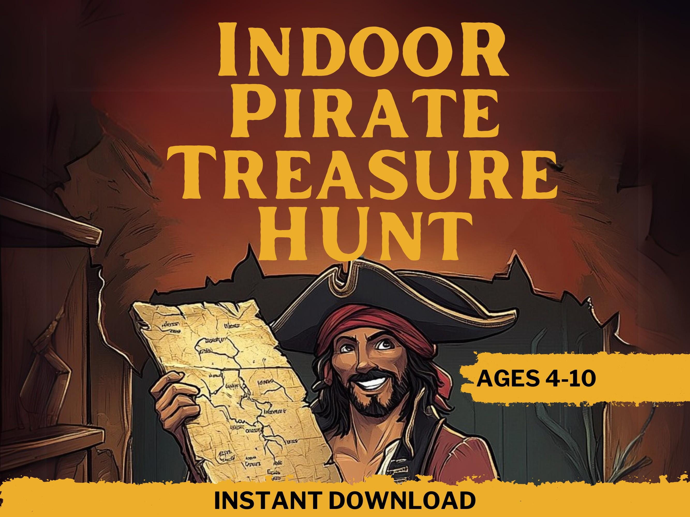 Pirate Treasure Hunt for Kids - Printable Indoor Scavenger Hunt Game ...