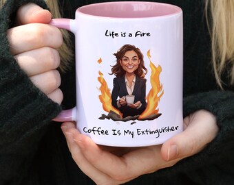 Personlig eldmugg 315 ml, 455 ml. Gåva till jobbet, bästa vän, rolig chefsgåva, shitshow-handledare, personlig chefsmugg, sopcontainer-eldmugg