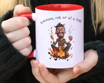 Personlig brandmugg 300 g, 450 g. Roliga jobbpresenter, skitmugg, katastrofinsatsmugg, krishanteringsmugg, reklampresent.