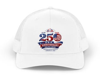 25th Anniversary USA Flag 4th of July Trucker