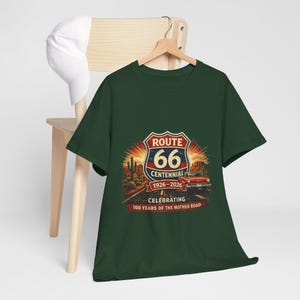 Route 66 Centennial 1926-2026 Tee | Vintage Roadtrip Graphic Shirt image 11