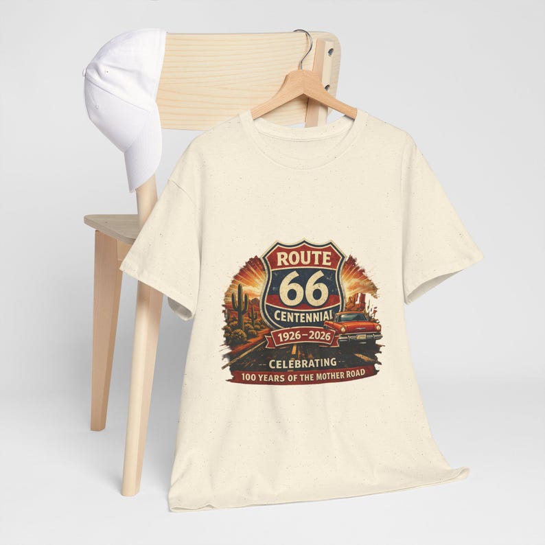 Route 66 Centennial 1926-2026 Tee | Vintage Roadtrip Graphic Shirt image 9