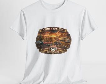 Camiseta del centenario de la Ruta 66 / Camiseta escénica americana vintage