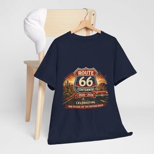 Route 66 Centennial 1926-2026 Tee | Vintage Roadtrip Graphic Shirt image 16