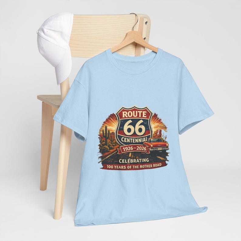 Route 66 Centennial 1926-2026 Tee | Vintage Roadtrip Graphic Shirt image 13