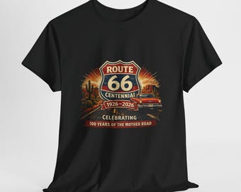 Route 66 Centennial 1926-2026 Tee | Vintage Roadtrip Graphic Shirt