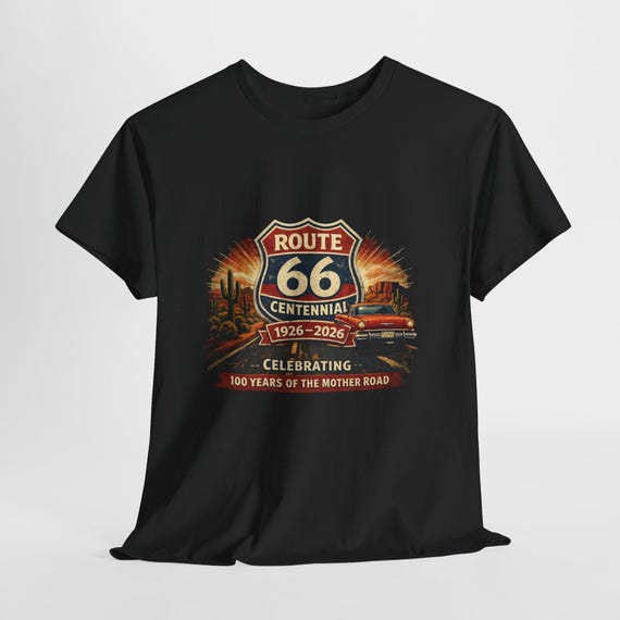 Route 66 Centennial 1926-2026 Tee | Vintage Roadtrip Graphic Shirt