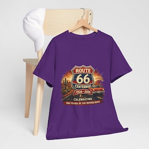 Route 66 Centennial 1926-2026 Tee | Vintage Roadtrip Graphic Shirt image 17