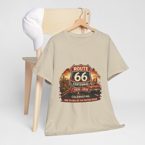 Route 66 Centennial 1926-2026 Tee | Vintage Roadtrip Graphic Shirt image 4