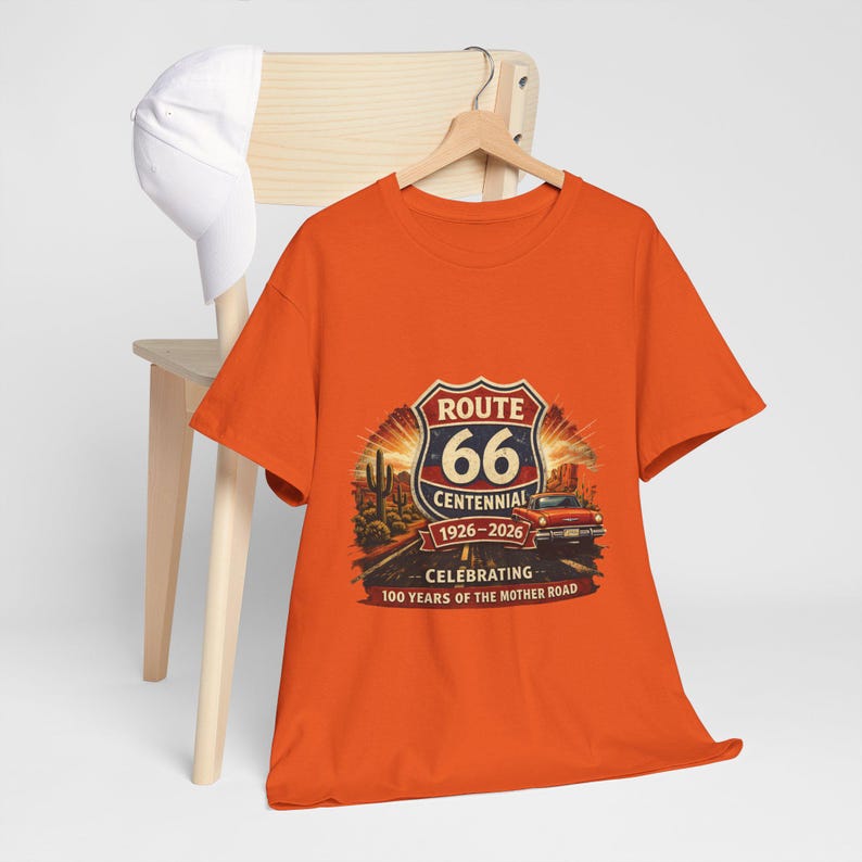 Route 66 Centennial 1926-2026 Tee | Vintage Roadtrip Graphic Shirt image 7