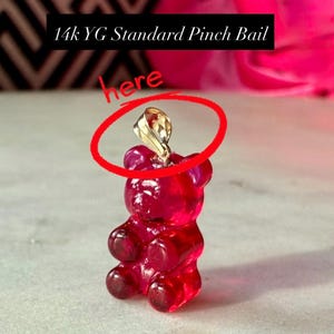 Handmade Black Licorice Gummy Bear Charm – 14k Gold Bail or Silver Resin Pendant image 8