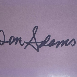 Cartão de índice Get Smart autografado por Don Adams