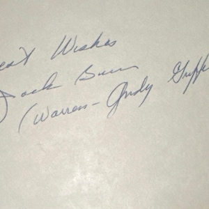 Jack Burns Actor Hand Autogramm signiert Autogramm Andy Griffith Zeige Karteikarte 3x5