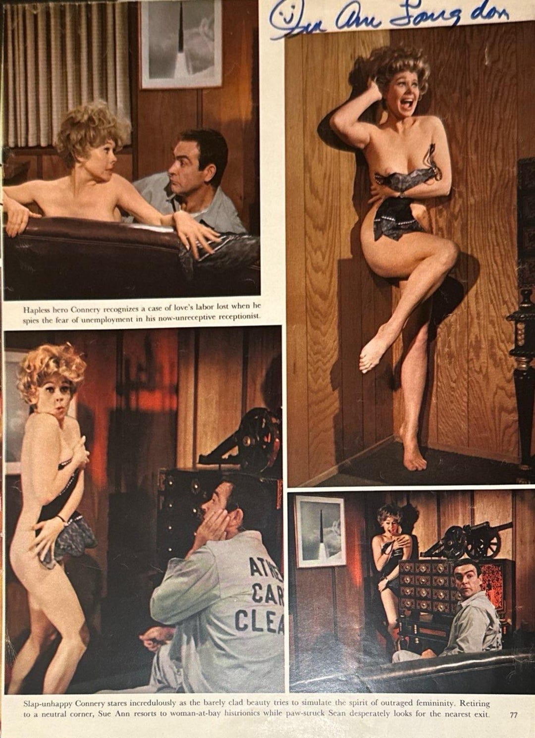 1960 Sue Ane Langdon Signed Jean Serberg Sean Connery “A Fine Madness